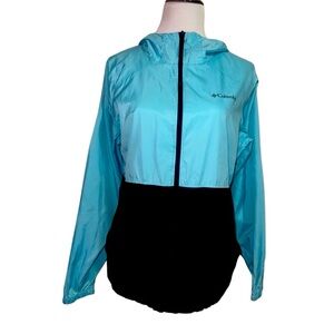 COLUMBIA Hooded Windbreaker Blue/Black  Size L